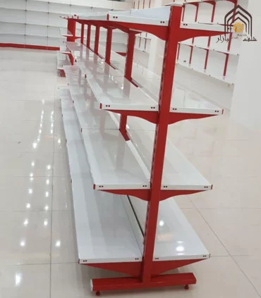 شلف فروشگاهی وسط دوطرفه طوس مشبک - 6