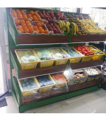 طبقه میوه شلف هایپرمارکتی کفی سبزیجات | سیفی قفسه مدرن فلزی