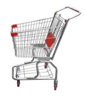 چرخ خرید 80 لیتری کفی دار سبد خرید چرخدار فروشگاهی شلف بازار